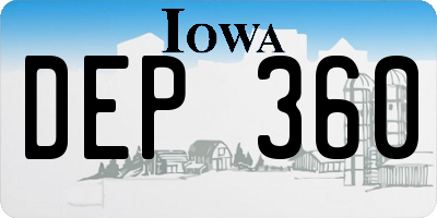 IA license plate DEP360