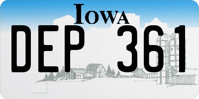 IA license plate DEP361
