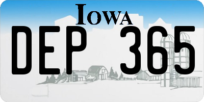 IA license plate DEP365