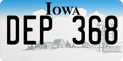 IA license plate DEP368