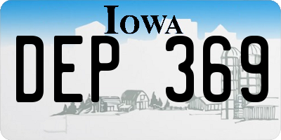 IA license plate DEP369