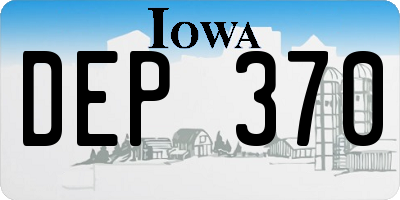IA license plate DEP370