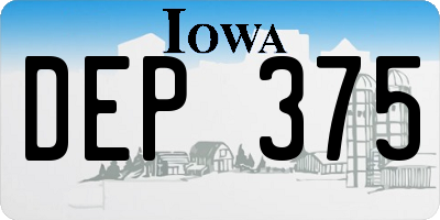 IA license plate DEP375