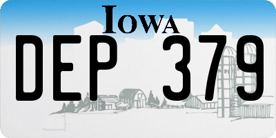 IA license plate DEP379