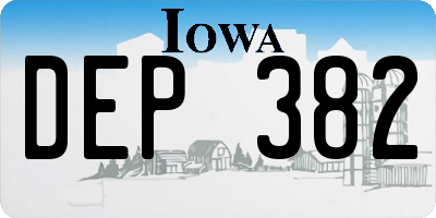 IA license plate DEP382
