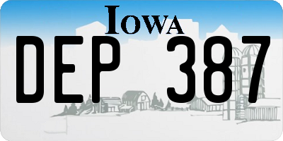 IA license plate DEP387