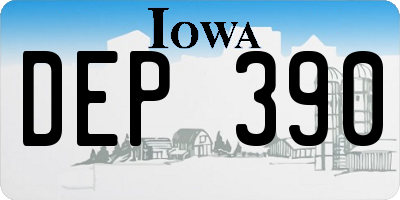 IA license plate DEP390