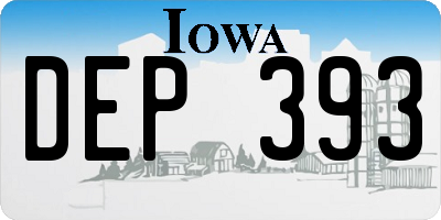 IA license plate DEP393