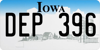 IA license plate DEP396