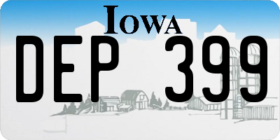 IA license plate DEP399