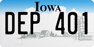 IA license plate DEP401