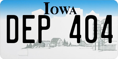 IA license plate DEP404