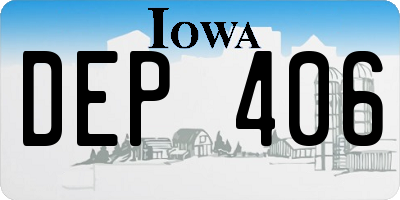 IA license plate DEP406