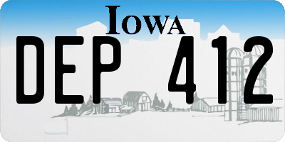 IA license plate DEP412