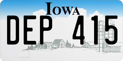 IA license plate DEP415
