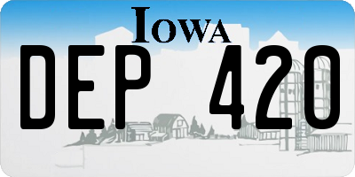 IA license plate DEP420