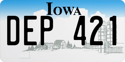 IA license plate DEP421