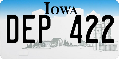 IA license plate DEP422