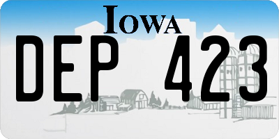 IA license plate DEP423