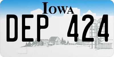 IA license plate DEP424