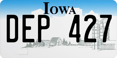 IA license plate DEP427