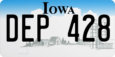 IA license plate DEP428