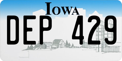 IA license plate DEP429