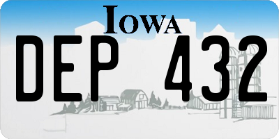 IA license plate DEP432