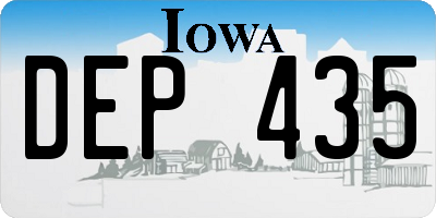 IA license plate DEP435