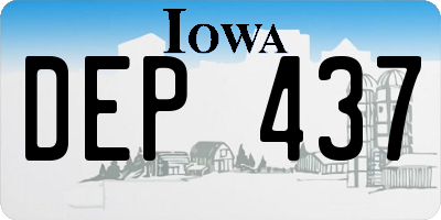 IA license plate DEP437