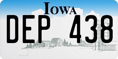 IA license plate DEP438