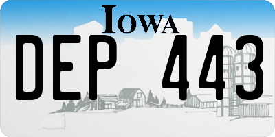 IA license plate DEP443