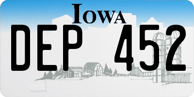 IA license plate DEP452