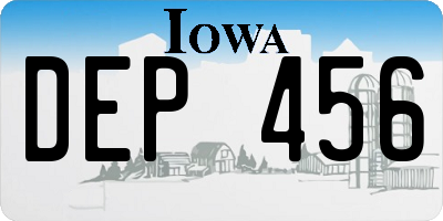 IA license plate DEP456