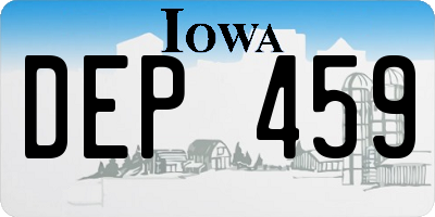 IA license plate DEP459