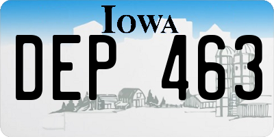 IA license plate DEP463