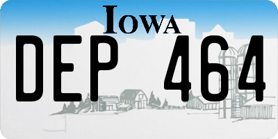 IA license plate DEP464