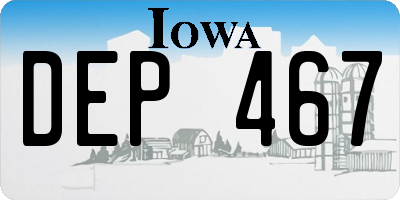 IA license plate DEP467