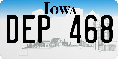 IA license plate DEP468