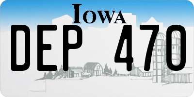 IA license plate DEP470