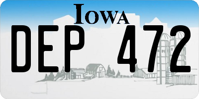 IA license plate DEP472