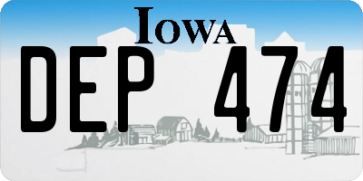 IA license plate DEP474