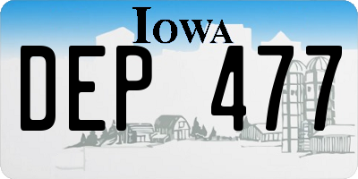 IA license plate DEP477