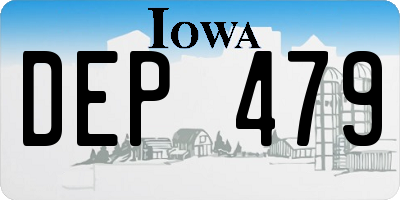IA license plate DEP479