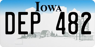 IA license plate DEP482