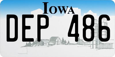 IA license plate DEP486