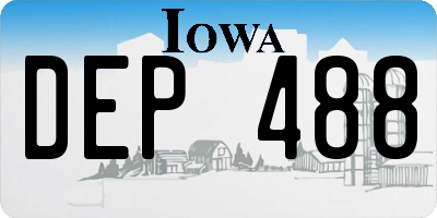 IA license plate DEP488