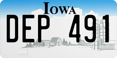 IA license plate DEP491