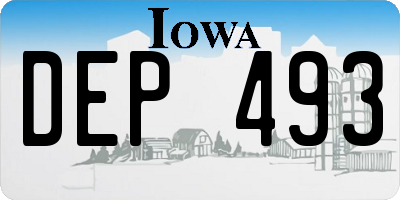 IA license plate DEP493