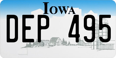 IA license plate DEP495